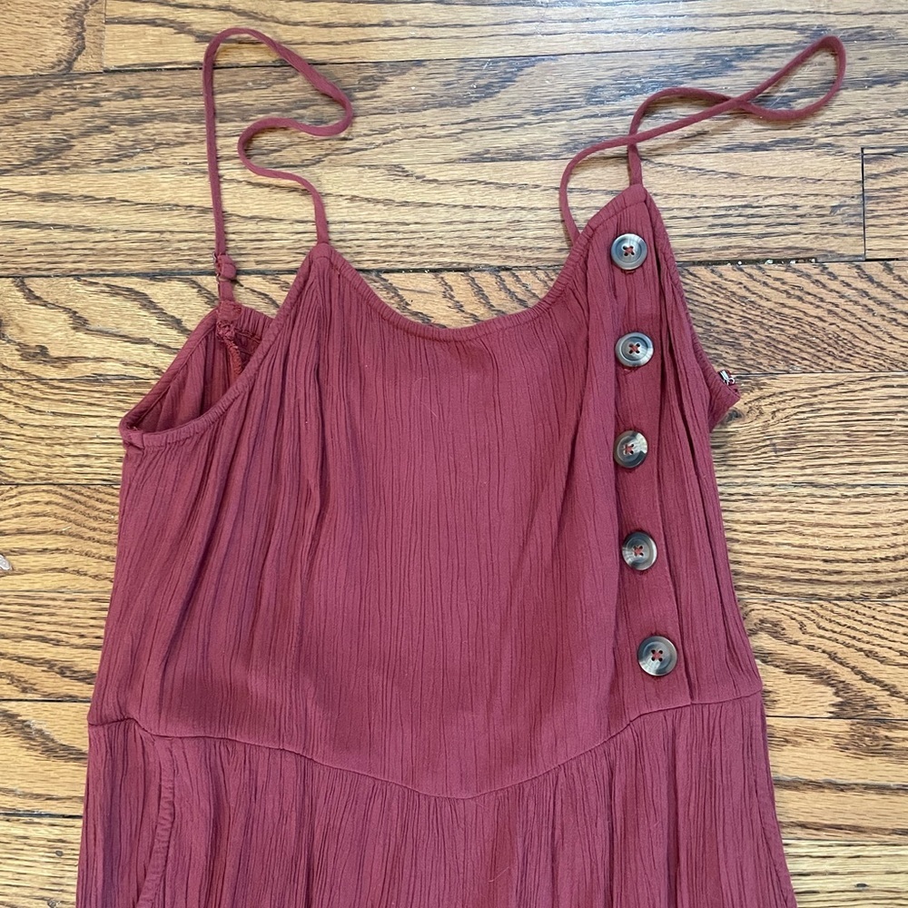 AE Side Button Jumpsuit in Rust - Picture 3 of 5